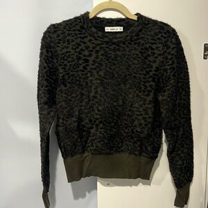 Zara Green/Black Animal Print Sweater